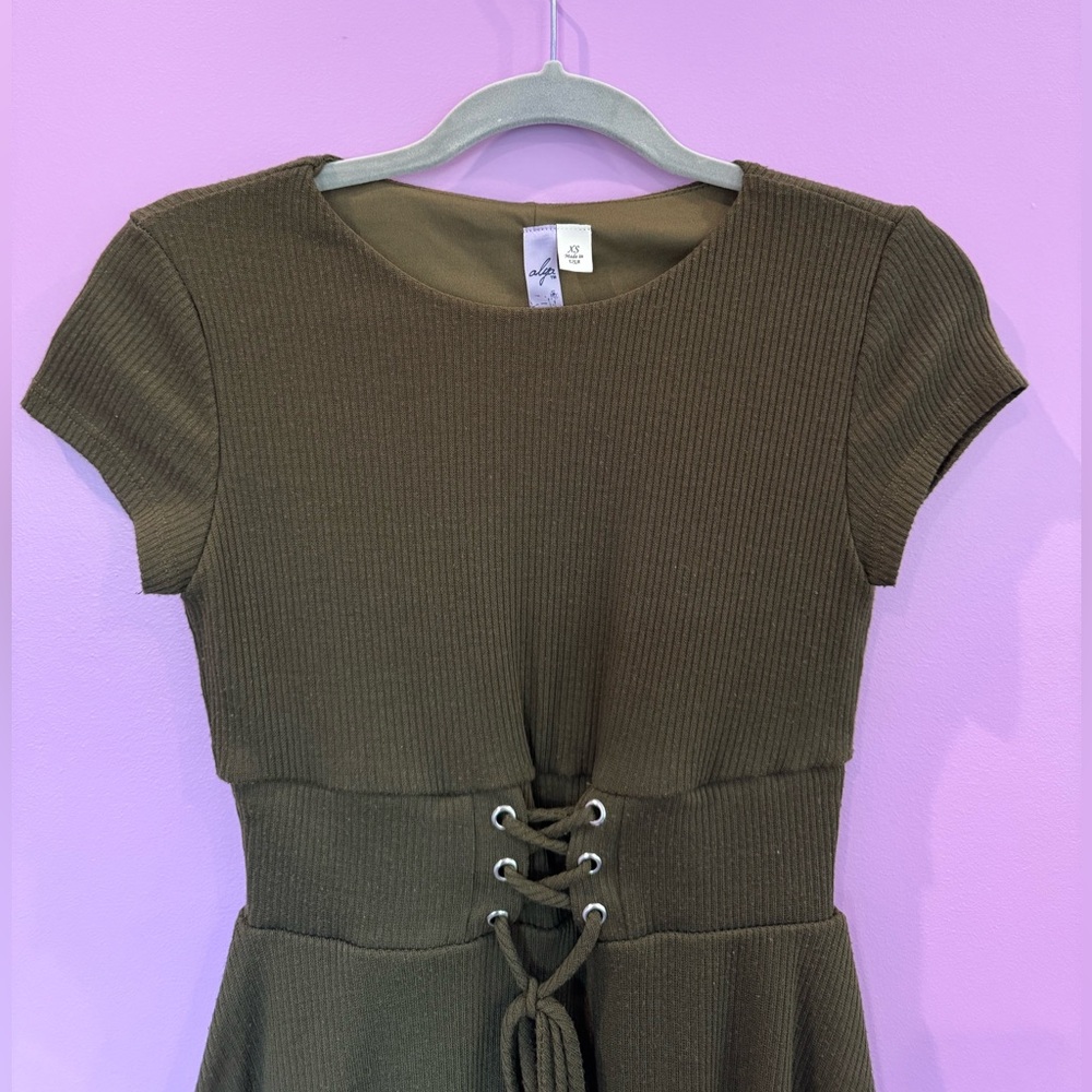 Olive Green Skater Dress